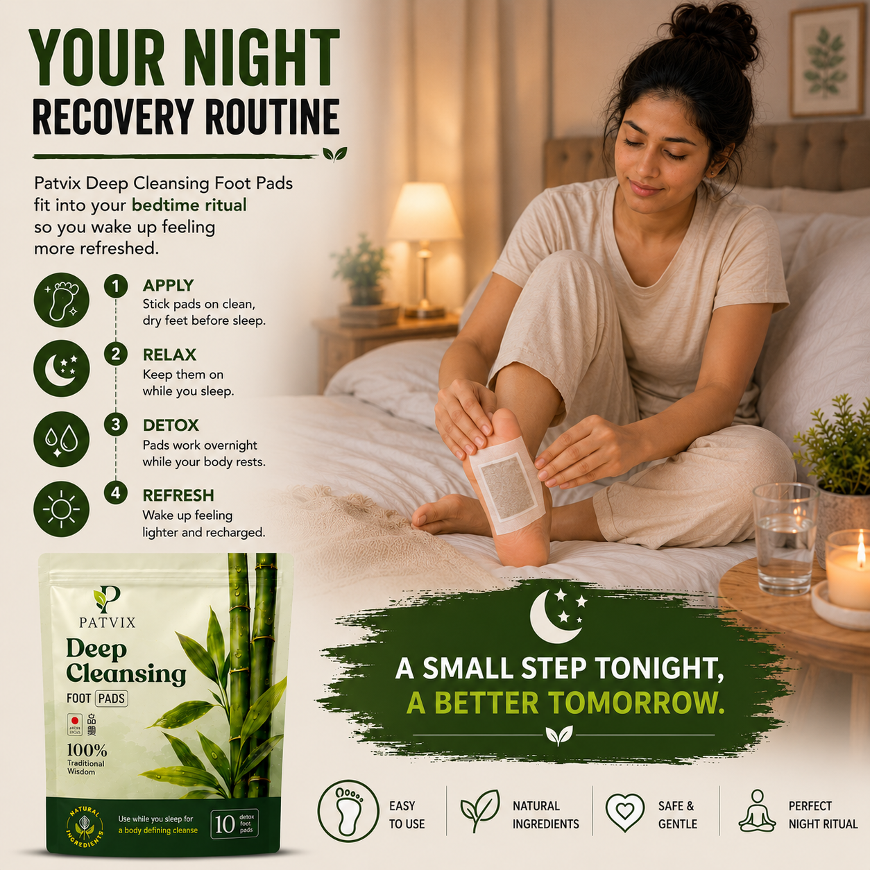 "Better Nights. Healthier Looking Mornings." Deep Body Detox Patches